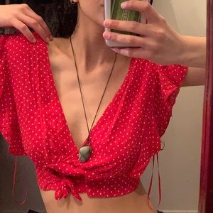 Free people polka dot blouse!